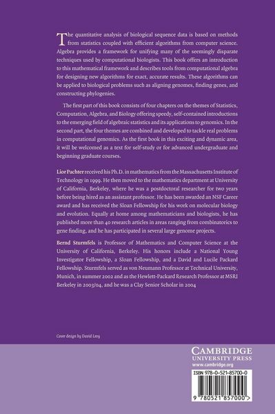Produktbild: Algebraic Statistics for Computational Biology