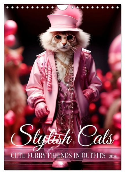 Stylish cats (Wall Calendar 2026 DIN A4 portrait), CALVENDO 12 Month Wall Calendar
