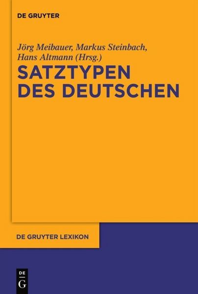 Produktbild: Satztypen des Deutschen