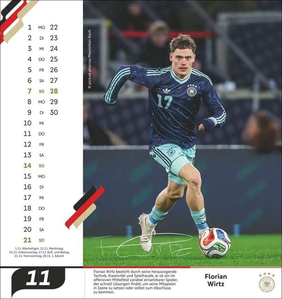 Produktbild: DFB M&auml;nner Postkartenkalender 2027