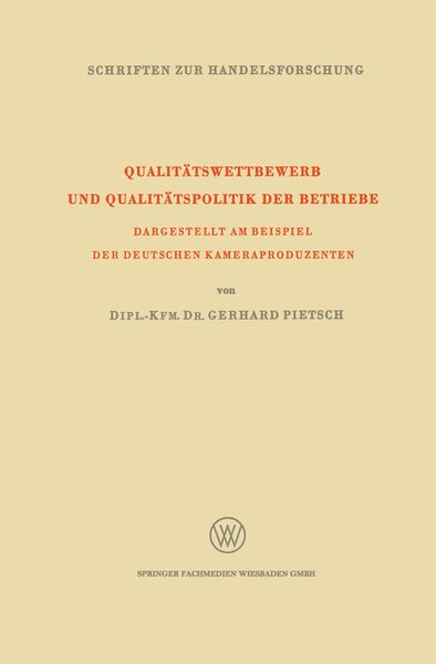 Produktbild: Qualit&auml;tswettbewerb und Qualit&auml;tspolitik der Betriebe