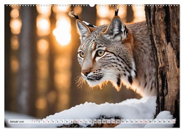 Produktbild: Auf den Spuren der Luchse (hochwertiger Premium Wandkalender 2026 DIN A2 quer), Kunstdruck in Hochglanz
