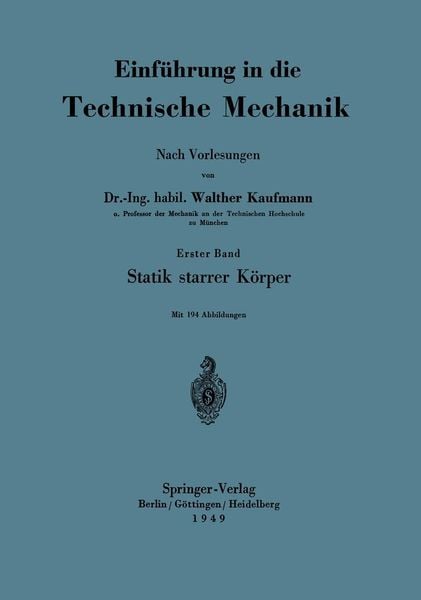 Produktbild: Einf&uuml;hrung in die Technische Mechanik Nach Vorlesungen