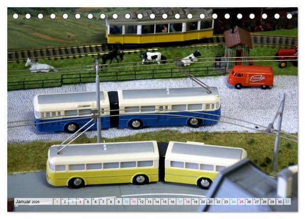 Produktbild: Trolley-Bus H0 (Tischkalender 2026 DIN A5 quer), CALVENDO Monatskalender