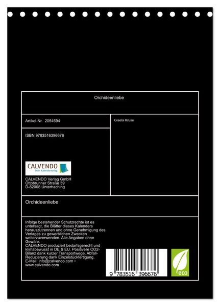 Produktbild: Orchideenliebe (Tischkalender 2026 DIN A5 hoch), CALVENDO Monatskalender