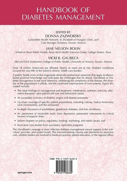 Produktbild: Handbook of Diabetes Management