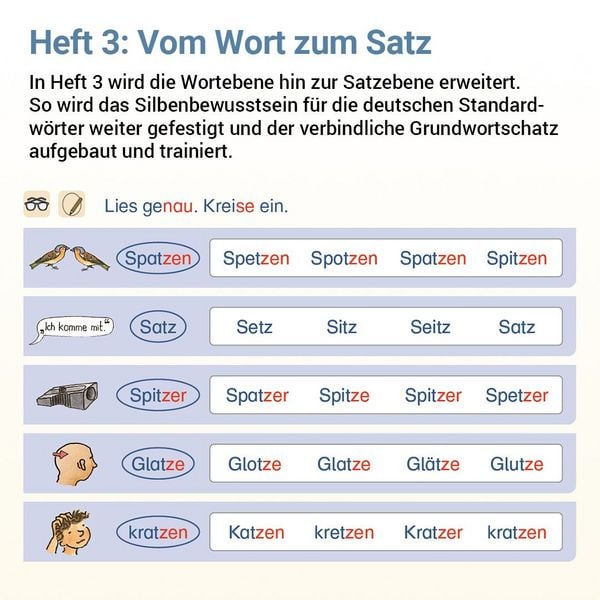 Produktbild: Lesen mit Rico Schnabel, Heft 3: Vom Wort zum Satz - silbierte Ausgabe