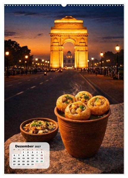 Produktbild: Indien - Eine Schlemmerreise durchs Land der Gew&uuml;rze (hochwertiger Premium Wandkalender 2027 DIN A2 hoch), Kunstdruck in Hochglanz