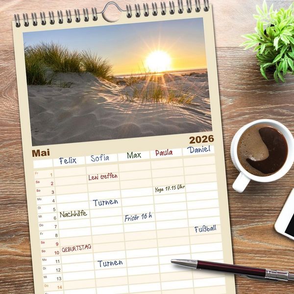Produktbild: Familienplaner 2026 - NORDSEE-VERLIEBT mit 5 Spalten (Wandkalender, 21 x 45 cm) CALVENDO