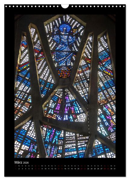 Produktbild: Kirchenfenster - Sakrale Glaskunst (Wandkalender 2026 DIN A3 hoch), CALVENDO Monatskalender