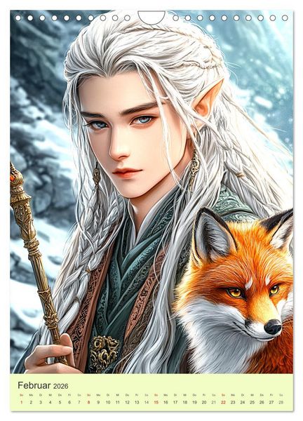 Produktbild: Keltische Mythen. Die magische Anderwelt-Fantasy im Manga-Stil (Wandkalender 2026 DIN A4 hoch), CALVENDO Monatskalender
