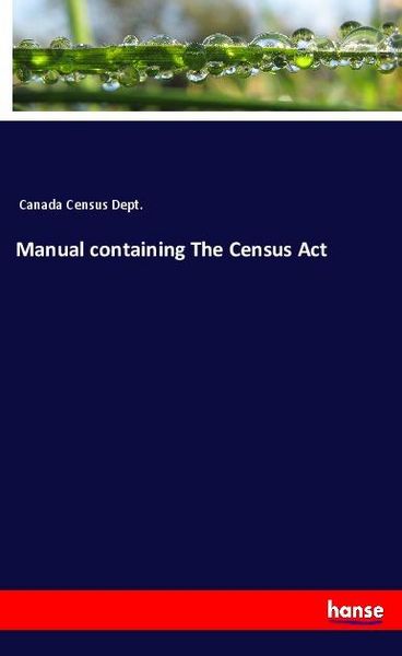 Produktbild: Manual containing The Census Act