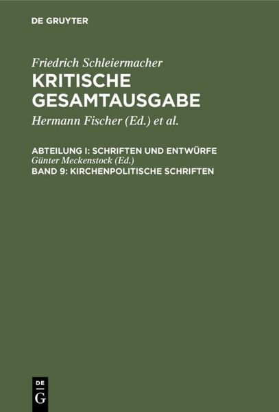 Produktbild: Kirchenpolitische Schriften
