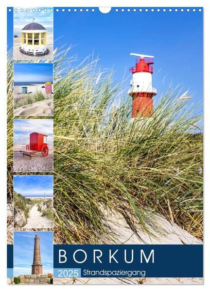 Borkum Strandspaziergang (Wandkalender 2025 DIN A3 hoch), CALVENDO Monatskalender