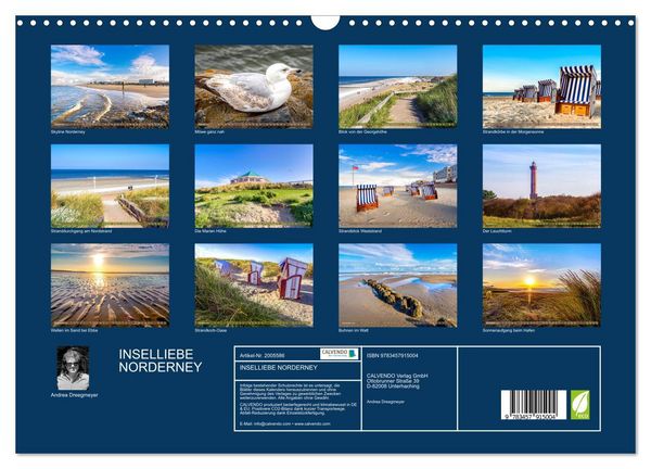 Produktbild: INSELLIEBE NORDERNEY (Wandkalender 2026 DIN A3 quer), CALVENDO Monatskalender