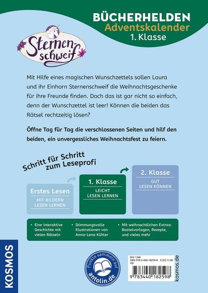 Produktbild: Sternenschweif, B&uuml;cherhelden 1. Klasse, Adventskalender, Der magische Wunschzettel