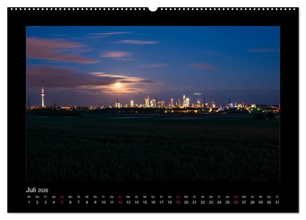 Produktbild: Frankfurt bei Nacht 2026 (Wandkalender 2026 DIN A2 quer), CALVENDO Monatskalender