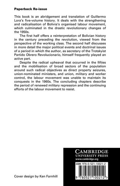 Produktbild: A History of the Bolivian Labour Movement 1848 1971