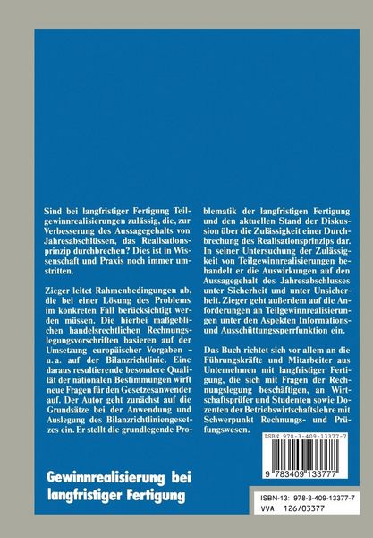 Produktbild: Gewinnrealisierung bei langfristiger Fertigung