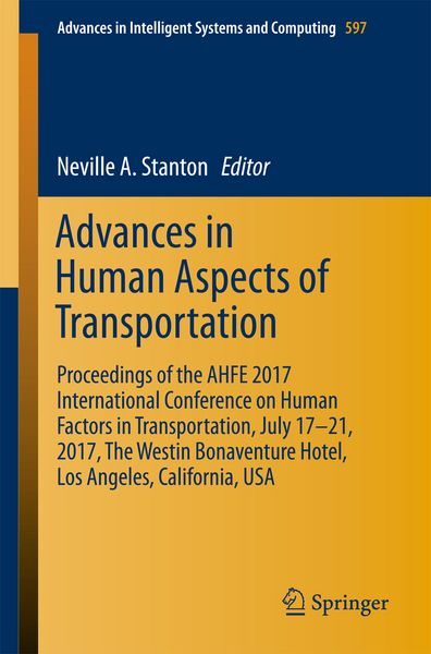 Produktbild: Advances in Human Aspects of Transportation