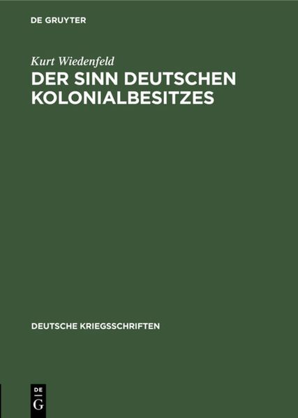 Produktbild: Der Sinn deutschen Kolonialbesitzes
