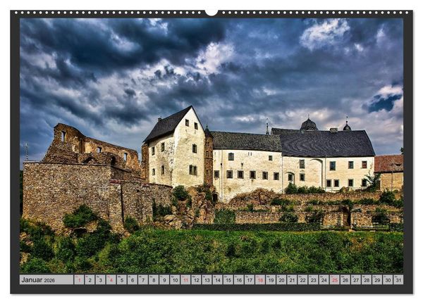 Produktbild: Burgen und Schl&ouml;sser um Dresden (Wandkalender 2026 DIN A2 quer), CALVENDO Monatskalender