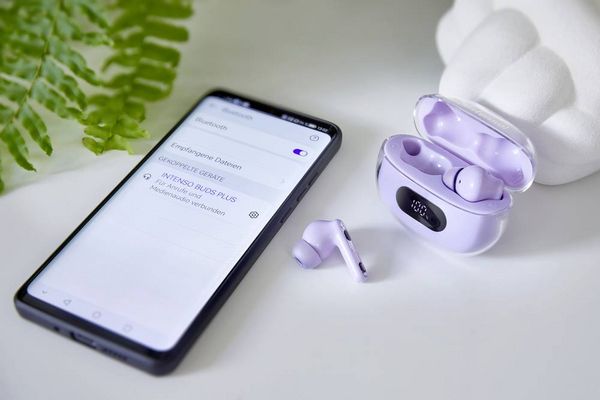 Produktbild: Intenso Buds Plus T313AE lila In Ear Headset Bluetooth&reg; Stereo Lila Noise Cancelling Handy