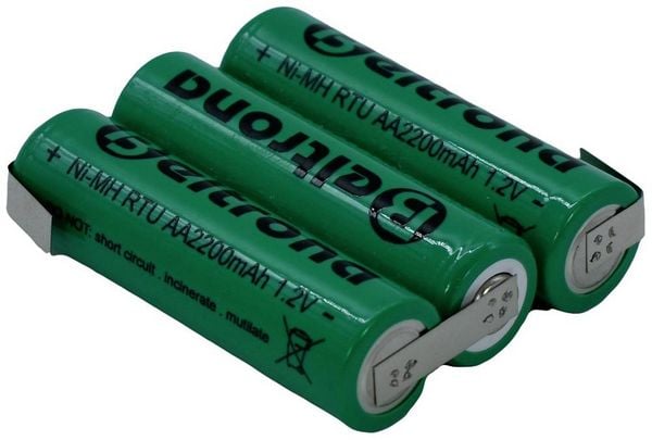 Produktbild: Beltrona RTU3AAZ Akkupack 3x Mignon (AA) Z-L&ouml;tfahne NiMH 3.6V 2200 mAh
