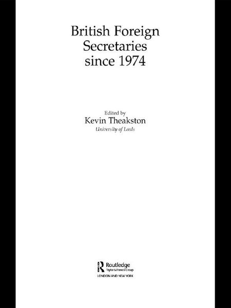 Produktbild: British Foreign Secretaries Since 1974