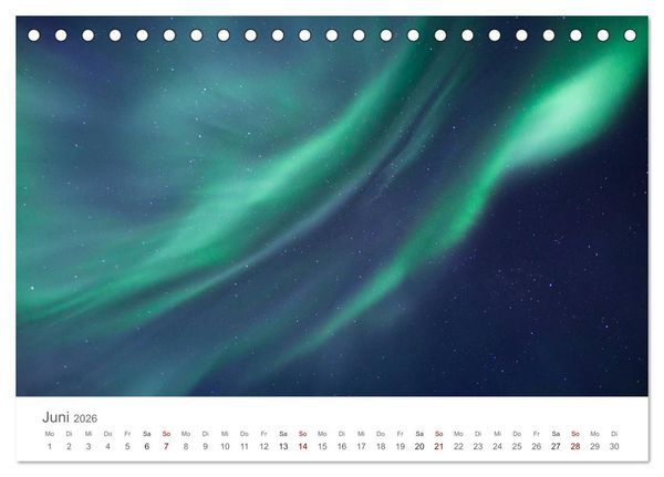 Produktbild: Nordlichter - Magische N&auml;chte in Skandinavien (Tischkalender 2026 DIN A5 quer), CALVENDO Monatskalender