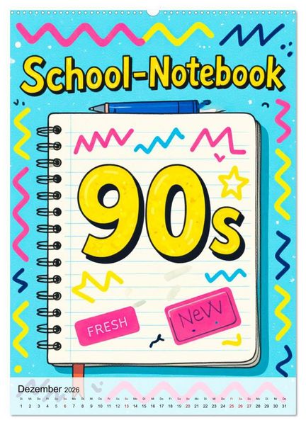 Produktbild: Pop Neon Patterns - The Memphis 90s Collection (Wandkalender 2026 DIN A2 hoch), CALVENDO Monatskalender