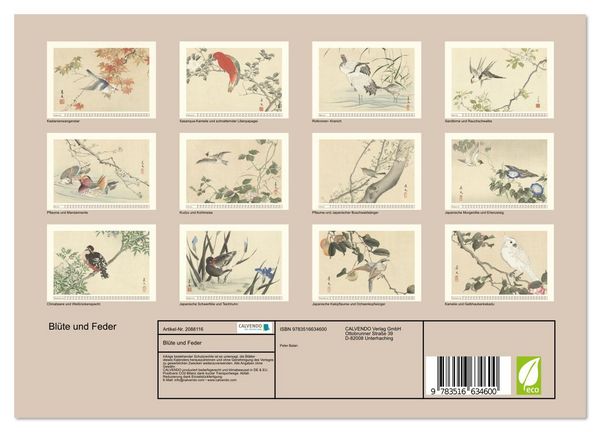 Produktbild: Bl&uuml;te und Feder (Wandkalender 2026 DIN A4 quer), CALVENDO Monatskalender