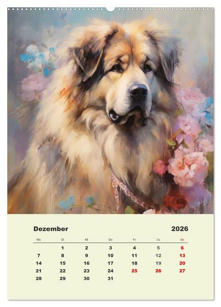 Produktbild: Gro&szlig;e Hunde. Sch&ouml;ne Aquarelle von tollen Tieren (Wandkalender 2026 DIN A2 hoch), CALVENDO Monatskalender