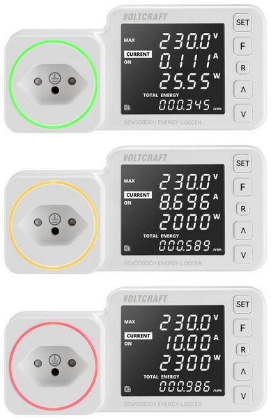 Produktbild: VOLTCRAFT SEM5000 CH Energiekosten-Messger&auml;t Kostenprognose, Alarmfunktion, Stromtarif einstellbar, Datenloggerfunktion