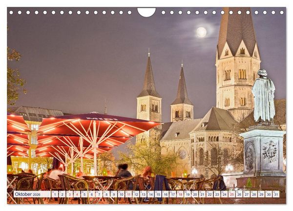 Produktbild: BONN f&uuml;r Nachtschw&auml;rmer (Wandkalender 2026 DIN A4 quer), CALVENDO Monatskalender