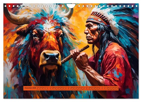 Produktbild: Amerikanische Ureinwohner - Bilder von Geschichten inspiriert (Wandkalender 2026 DIN A4 quer), CALVENDO Monatskalender