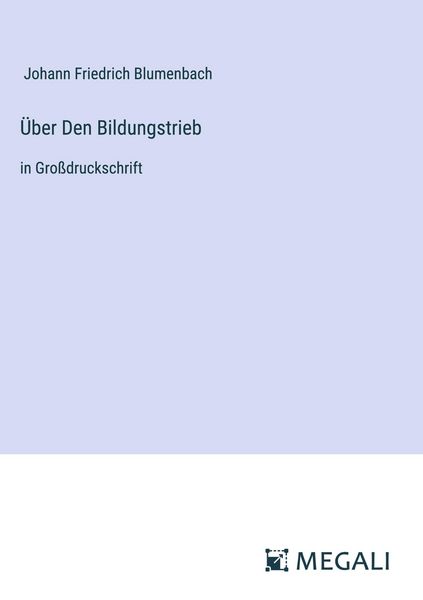 Produktbild: &Uuml;ber Den Bildungstrieb