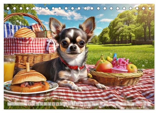 Produktbild: Chillige Chihuahuas - Entspannte Fellnasen genie&szlig;en das Leben (Tischkalender 2026 DIN A5 quer), CALVENDO Monatskalender