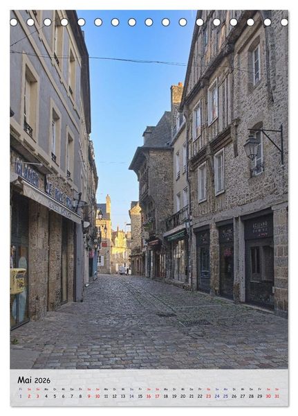 Produktbild: Dinan, die mittelalterliche Perle in der Bretagne (Tischkalender 2026 DIN A5 hoch), CALVENDO Monatskalender