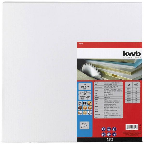 Produktbild: Kwb 593159 Kreiss&auml;geblatt 315 x 30mm 1St.