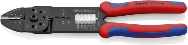 Produktbild: Knipex 97 32 240 Crimpzange Isolierte Kabelschuhe, Isolierte Steckverbinder 1.5 bis 6 mm&sup2;