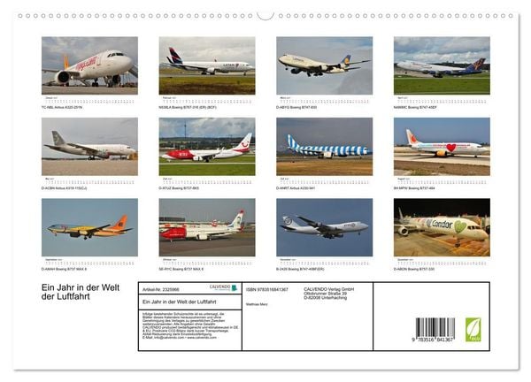 Produktbild: Ein Jahr in der Welt der Luftfahrt (hochwertiger Premium Wandkalender 2027 DIN A2 quer), Kunstdruck in Hochglanz
