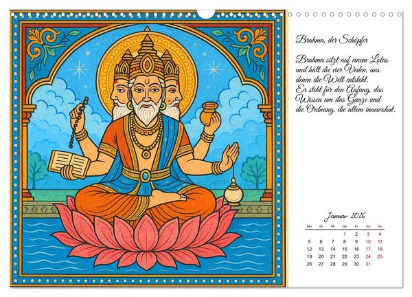 Produktbild: G&ouml;tterwelten des Hinduismus (Wandkalender 2026 DIN A3 quer), CALVENDO Monatskalender