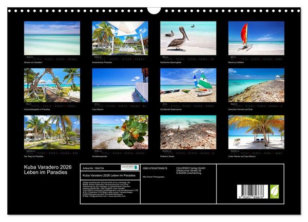 Produktbild: Kuba Varadero 2026 Leben im Paradies (Wandkalender 2026 DIN A3 quer), CALVENDO Monatskalender
