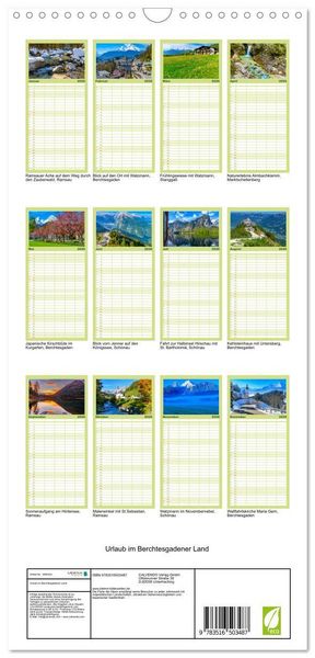 Produktbild: Familienplaner 2026 - Urlaub im Berchtesgadener Land mit 5 Spalten (Wandkalender, 21 x 45 cm) CALVENDO