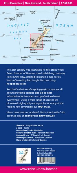 Produktbild: Reise Know-How Landkarte Neuseeland, S&uuml;dinsel (1:550.000)