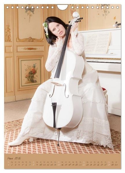 Produktbild: Wei&szlig;es Cello auf Reisen (Wandkalender 2026 DIN A4 hoch), CALVENDO Monatskalender