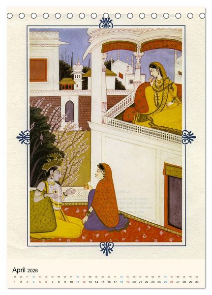 Produktbild: Indische Miniaturen (Tischkalender 2026 DIN A5 hoch), CALVENDO Monatskalender
