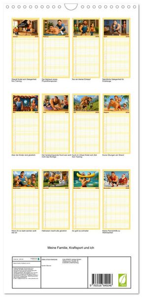 Produktbild: Familienplaner 2026 - Meine Familie, Kraftsport und ich mit 5 Spalten (Wandkalender, 21 x 45 cm) CALVENDO