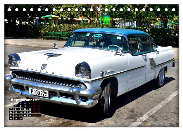 Produktbild: Ganz in Wei&szlig; - Elegante Oldtimer der F&uuml;nfziger Jahre (Tischkalender 2026 DIN A5 quer), CALVENDO Monatskalender